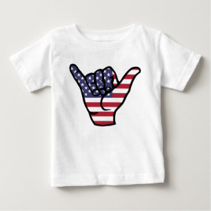 USA flag Shaka sign Baby T-Shirt