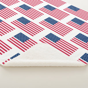USA Flag Sherpa Blanket United States of America