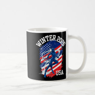 Usa flag ski graphic coffee mug