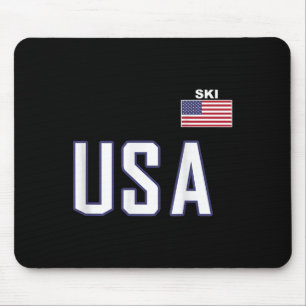 Usa Flag Skiing Team Cool Ski Equipment For Skier Mouse Pad