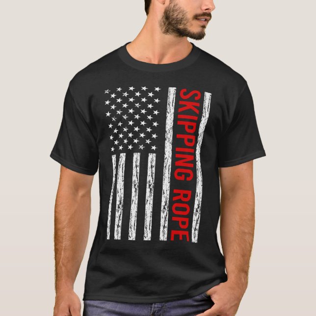 USA Flag Skipping rope T-Shirt (Front)