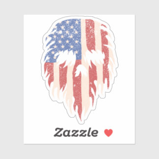 USA Flag Skull Beard | Distressed Patriotic Design