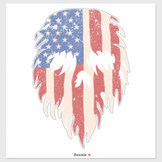 USA Flag Skull Beard | Distressed Patriotic Design