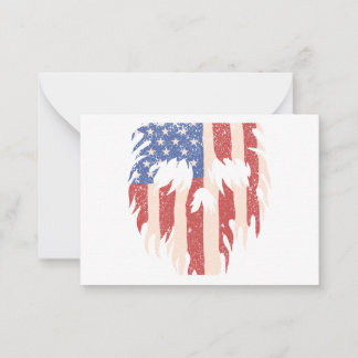 USA Flag Skull Beard | Distressed Patriotic Design Card