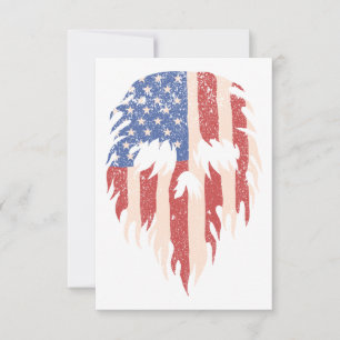 USA Flag Skull Beard Distressed Patriotic Design Thank You Card