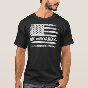 USA Flag Snowboarding - American Patriot US Flag S T-Shirt