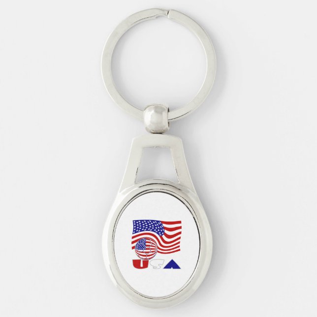 USA Flag Soccer Ball Key Ring (Front)