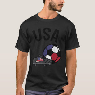 USA Flag Soccer Ball Shoes Football Fan Men Women T-Shirt