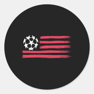 Usa Flag Soccer Byll Cool Futbol Equipment Men Wom Classic Round Sticker