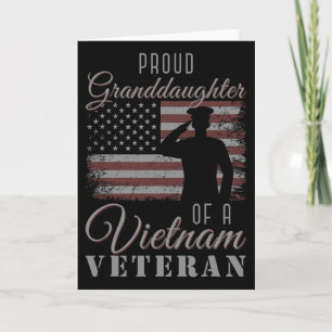 Usa Flag Soldier Proud Granddaughter Of A Vietnam Card