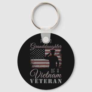 Usa Flag Soldier Proud Granddaughter Of A Vietnam Key Ring