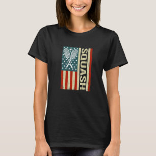 USA Flag squash rackets for playing squash   T-Shirt