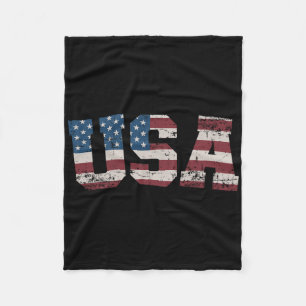 Usa Flag Stars And Stripes For Patriotic Independe Fleece Blanket