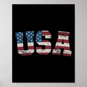 Usa Flag Stars And Stripes For Patriotic Independe Poster