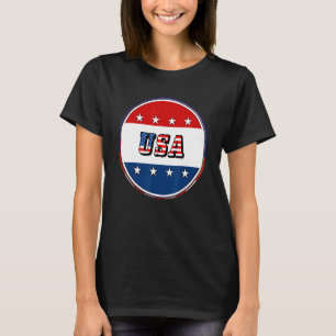 Usa Flag Stars In Circle Retro American Flag Sandy T-Shirt