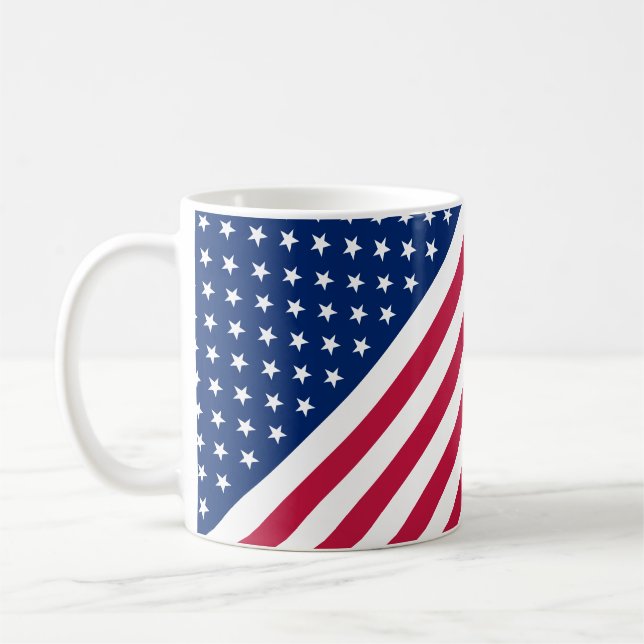 USA Flag Stars Stripes 4th of July Tea Coffee Mug (Left)