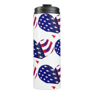 USA Flag Stars Stripes Patriotic Personalise Thermal Tumbler