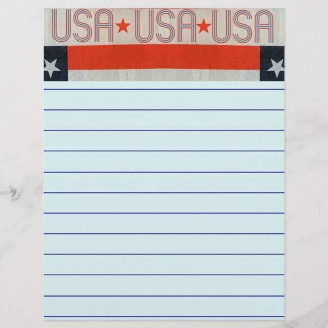 USA Flag Stationery (Front)