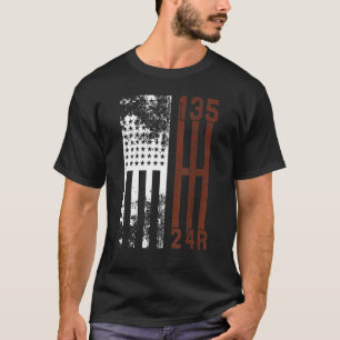 Usa Flag Stick Shift Gear 4x4 Suv Off Road Trails T-Shirt