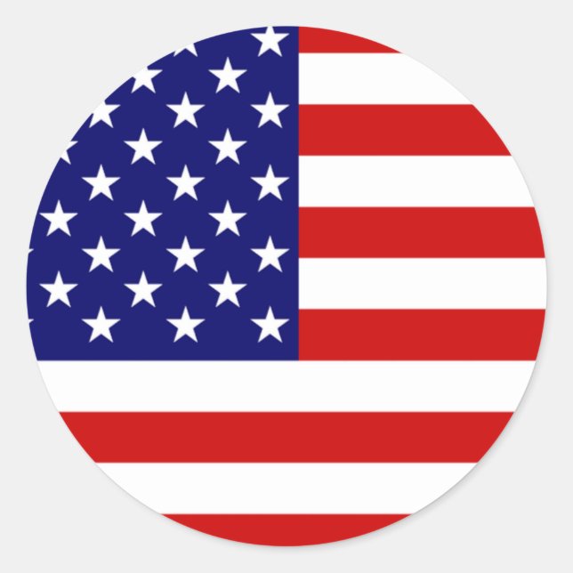 USA Flag stkt Classic Round Sticker (Front)