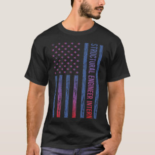 USA Flag Structural Engineer Intern T-Shirt