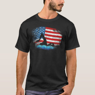 USA Flag Swimmer Swimming Sport Athlete Swim Swimm T-Shirt