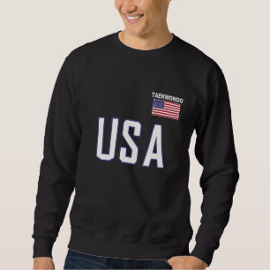 USA Flag Taekwondo Team Equipment Martial Arts Men Sweatshirt