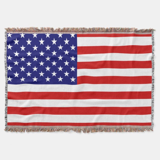 USA Flag tbt Throw Blanket (Front)