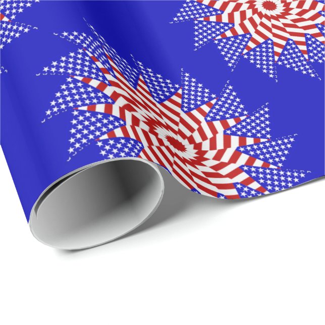 USA Flag Teabag Folding s12B-GIFT WRAPPING PAPER (Roll Corner)
