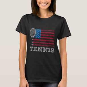 Usa Flag Tennis Mens Womens Us Tennis Lover Team S T-Shirt