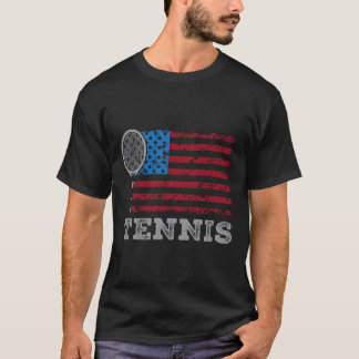 Usa Flag Tennis Mens Womens Us Tennis Lover Team S T-Shirt