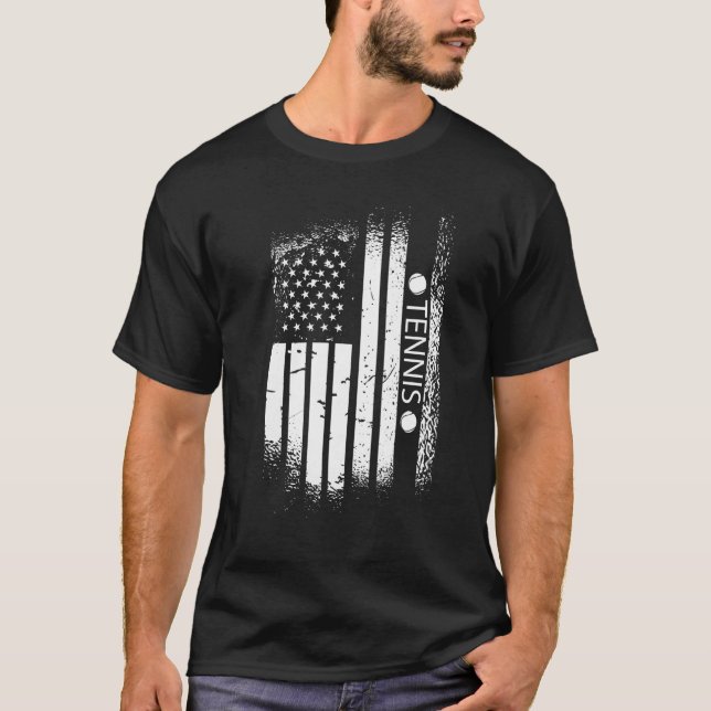 USA flag tennis, US flag tennis, tennis, tennis_1 T-Shirt (Front)