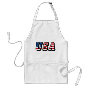 USA Flag Text Adult Apron