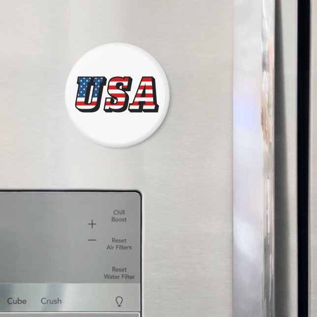 USA Flag Text Magnet (In Situ (Fridge))