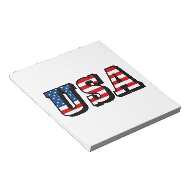 USA Flag Text Notepad (Angled)