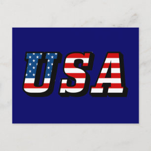 USA Flag Text Postcard