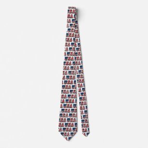USA Flag Text Tie