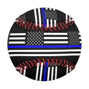 USA Flag The Thin Blue Line Theme Baseball