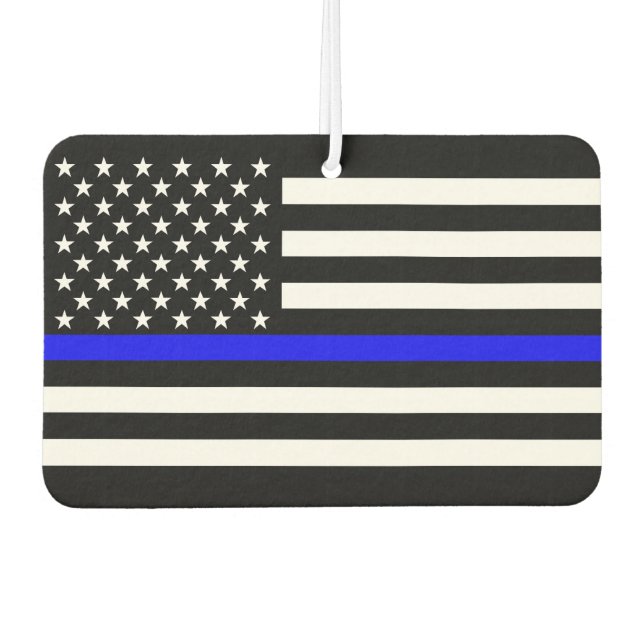 USA Flag The Thin Blue Line Theme Car Air Freshener (Front)