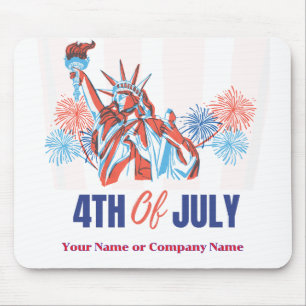 USA Flag Theme Custom 4th of July Business Mouse Pad