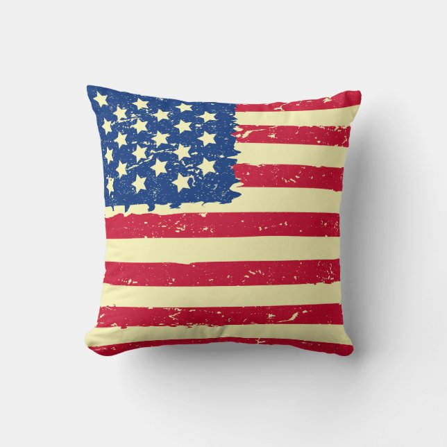 USA Flag Throw Pillow (Front)