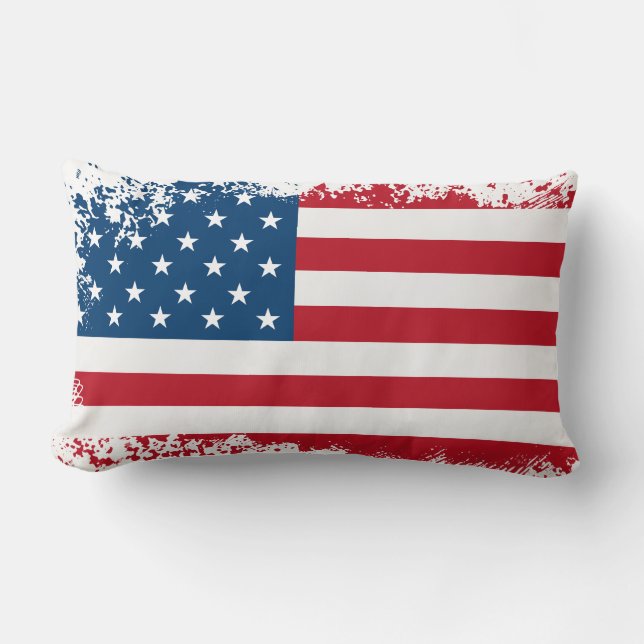 USA Flag Throw Pillow (Front)