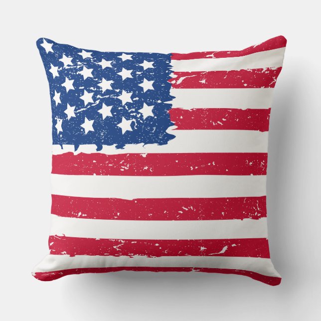 USA Flag Throw Pillow (Front)