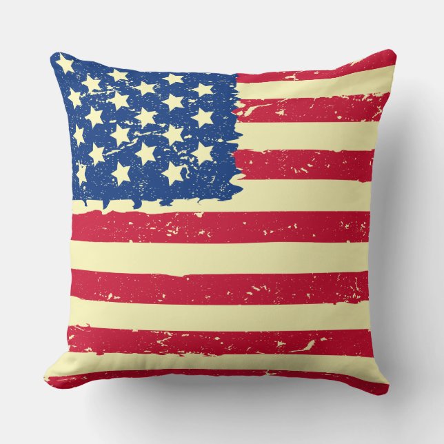 USA Flag Throw Pillow (Front)