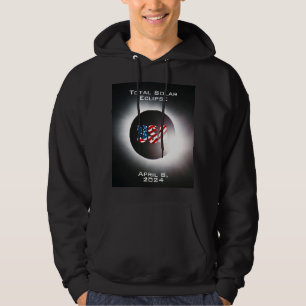 USA FLAG Total solar eclipse April 8, 2024 Hoodie