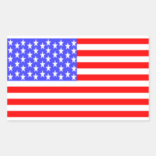 USA Flag Totally Printed Rectangular Sticker