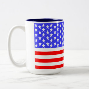 USA Flag Totally Printed Two-Tone Coffee Mug