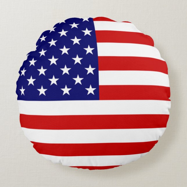 USA Flag tpcnt Round Cushion (Front)