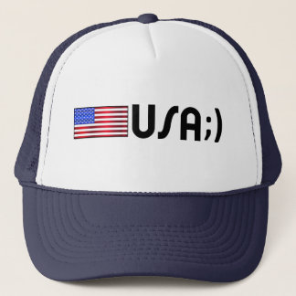 'USA ;) flag' Trucker Hat