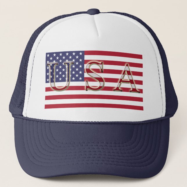 USA Flag Trucker Hat (Front)